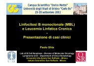 Linfocitosi B monoclonale (MBL) e Leucemia Linfatica ... - Enea