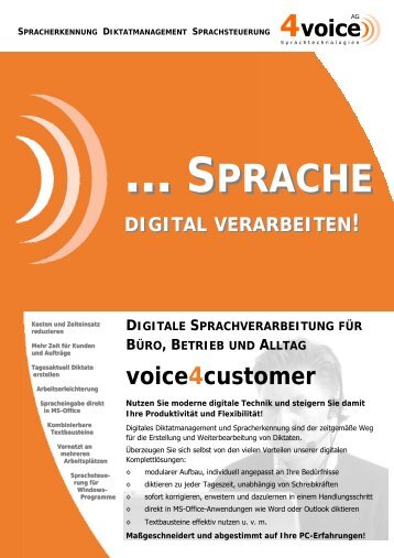 SPRACHE DIGITAL VERARBEITEN! - 4voice AG