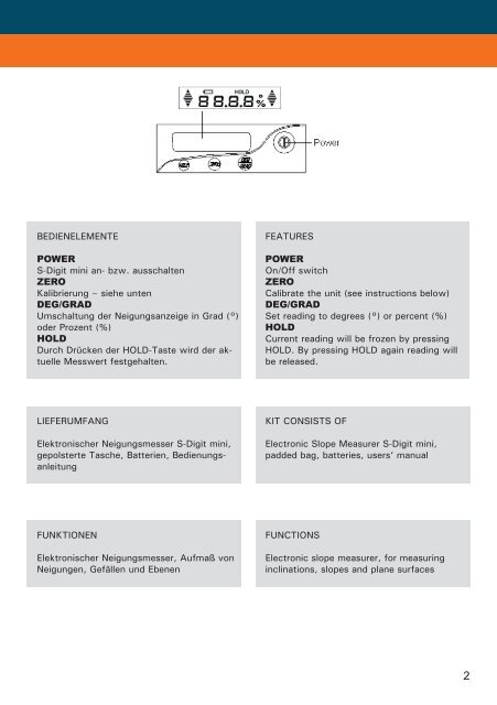 Bedienungsanleitung Users' manual S-Digit mini - geo-FENNEL ...