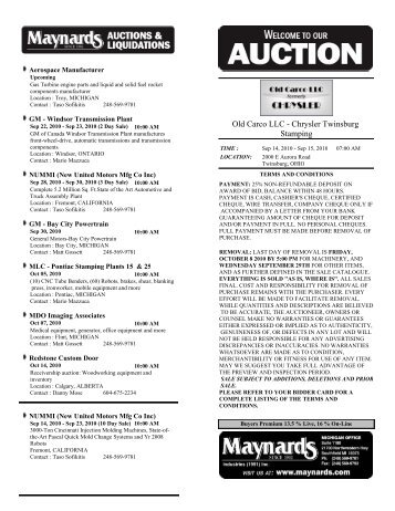 Lot Listing - Maynards Industries