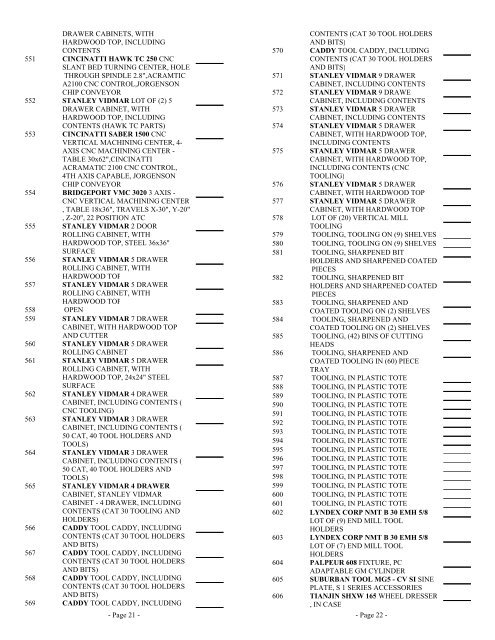 Lot Listing - Maynards Industries