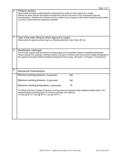 Page 1 of 5 APPLICATION FOR THE EXAMINATION AND TESTING ...