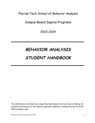 behavior analysis student handbook - College of Psychology and ...