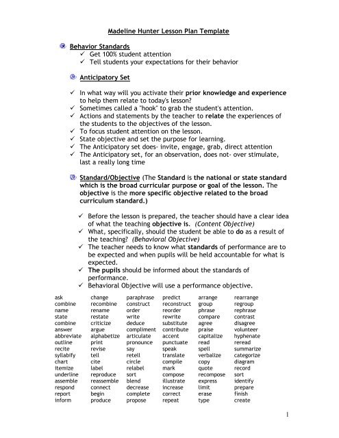 5 Step Lesson Plan Template