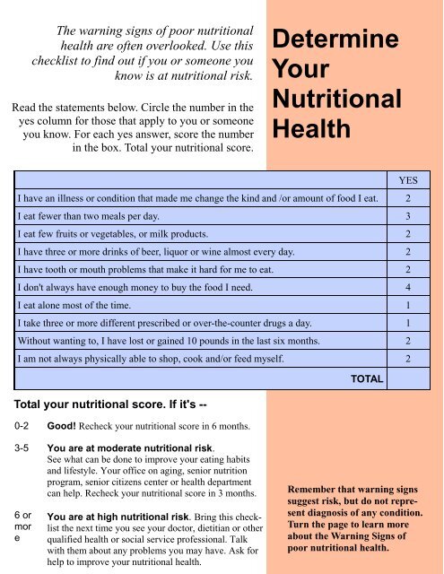 NSI DETERMINE CHECKLIST