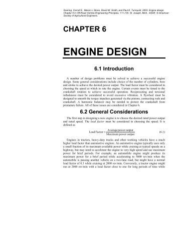 CHAPTER 6 ENGINE DESIGN 6.1 Introduction