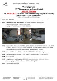 Versteigerung LNT Papierverarbeitung GmbH NEUER TERMIN
