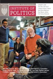 2008 Fall Newsletter - Harvard University Institute of Politics