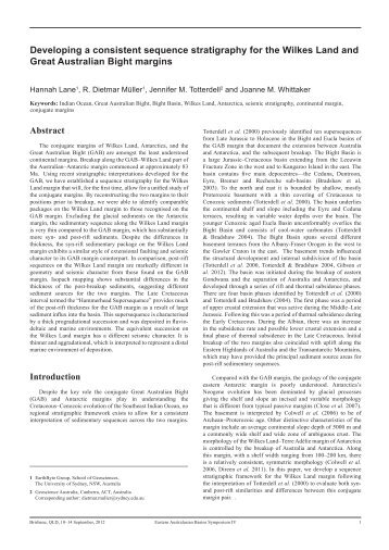 Developing a consistent sequence stratigraphy ... - EarthByte Group