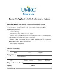 Scholarship Application Form - UMKC School of Law