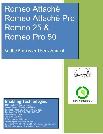 Romeo Attaché Romeo Attaché Pro Romeo 25 & Romeo Pro 50