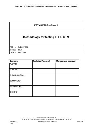 Methodology for testing FFFIS STM