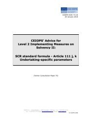 CEIOPS-L2 Advice Undertaking specific parameters