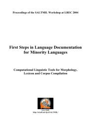 First Steps in Language Documentation - LREC Conferences