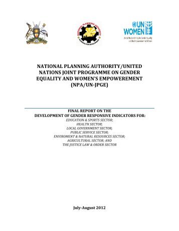 gender responsive indicators for sectors â final report - The National ...