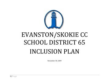 EVANSTON/SKOKIE CC SCHOOL DISTRICT 65 INCLUSION PLAN