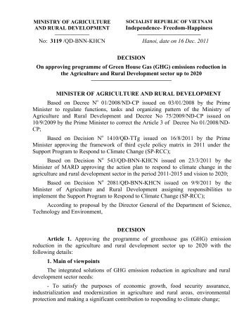 Decision No. 3119/QD-BNN-KHCN.pdf - REDD - VietNam