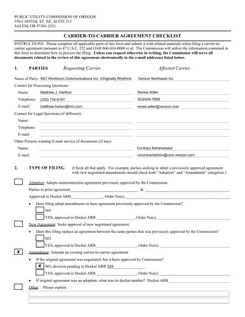 arb 529, supplemental application, 2/26/2004 - State of Oregon