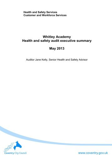 Audit Summary - Whitley Academy