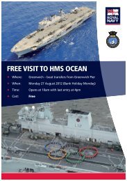Free Visit to HMS Ocean - Old Royal Naval College