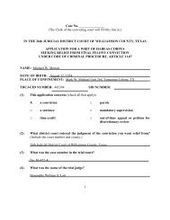 The writ of habeas corpus cover form - The Innocence Project