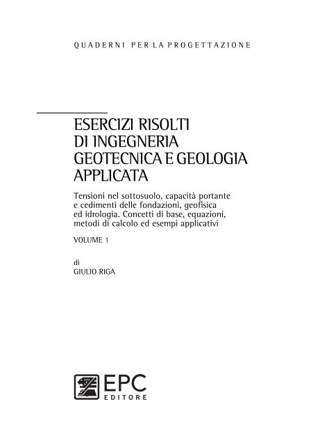 esercizi risolti di ingegneria geotecnica e geologia applicata