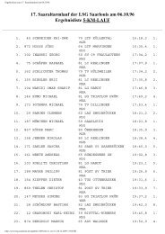 17. Saaraltarmlauf der  LSG Saarlouis am 06.10.96 Ergebnisliste 10 ...