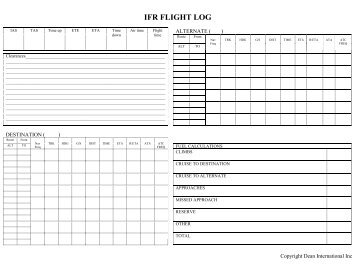 IFR Flight Log - Dean International