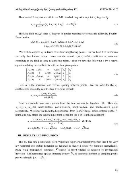 Nhng tin b trong Quang hc, Quang ph vÃ  ng dng VI ISSN 1859 - 4271