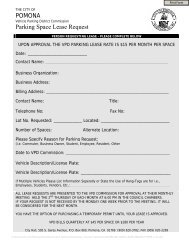 Parking Space Lease Request Form - City of Pomona