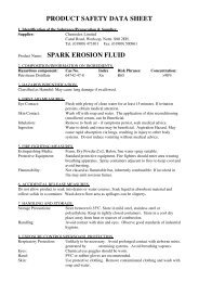 PRODUCT SAFETY DATA SHEET SPARK EROSION FLUID