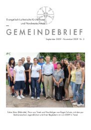 G E M E I N D E B R I E F - Evangelisch Lutherische Kirche Basel