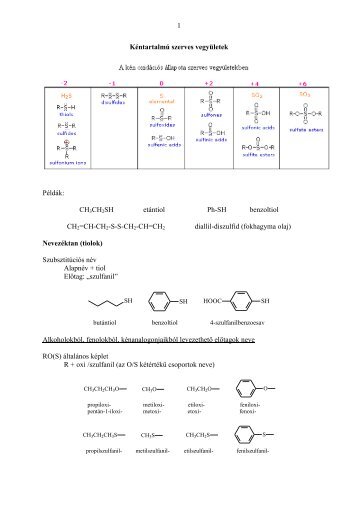 Segédanyag - Szerves Kémiai Tanszék