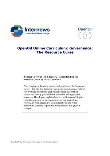 OpenOil Online Curriculum: Governance: The Resource Curse