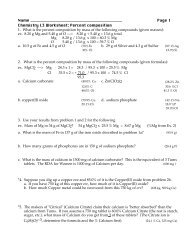 Worksheet % empirical formula