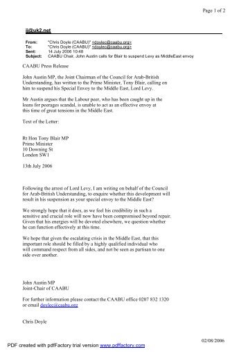 ij@uk2.net Page 1 of 2 02/08/2006 CAABU Press Release John ...