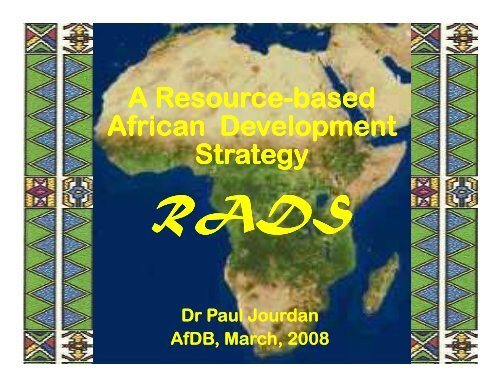 Resource-based African Development Strategy - Partnership to Cut ...