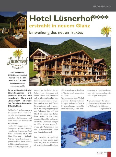 Hotel Lüsnerhof**** - und Wanderhotel in den Südtiroler Dolomiten