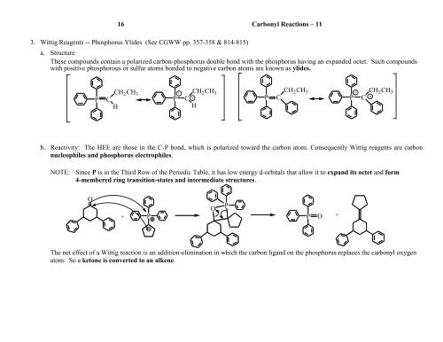 Carbonyl Reactions - Moravian College Chemistry Department