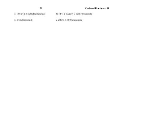 Carbonyl Reactions - Moravian College Chemistry Department