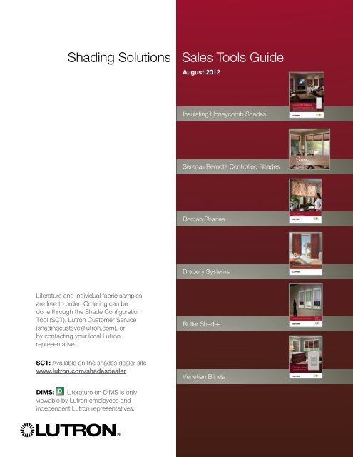 Sales Tools and Samples Guide - Lutron