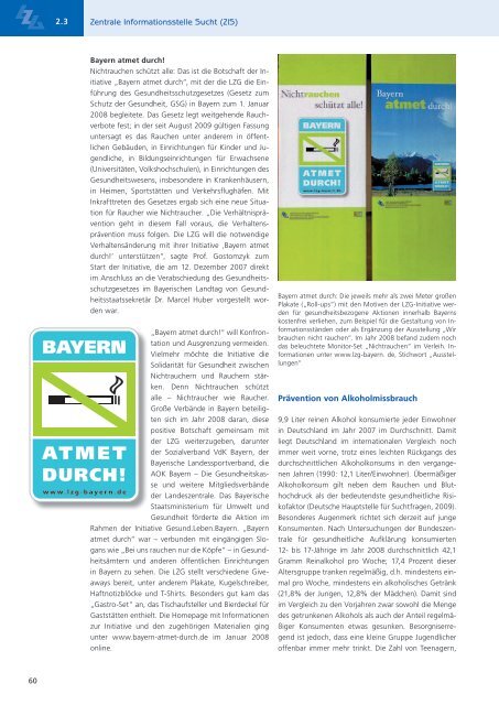 Jahresbericht 2008 2009 - Landeszentrale für Gesundheit in Bayern ...