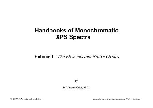 Xps Database Pdf Handbooks of Monochromatic XPS Spectra - XPS Databases and ...