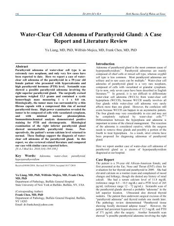 Water-Clear Cell Adenoma of Parathyroid Gland - NAJMS: The ...