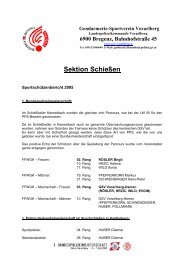 Sektion SchieÃen - PSV Vorarlberg