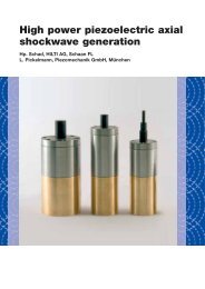 High power piezoelectric axial shockwave generation