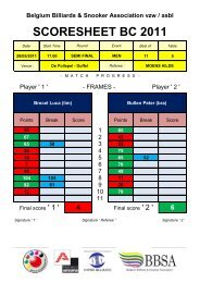 SCORESHEET BC 2011 - VSF Limburg