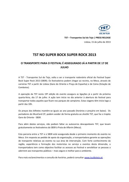 TST NO SUPER BOCK SUPER ROCK 2013