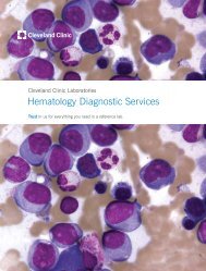 Hematopathology Diagnostic Services Brochure - Cleveland Clinic ...