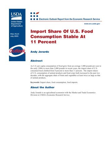 Import Share Of U.S. Food Consumption Stable At 11 Percent
